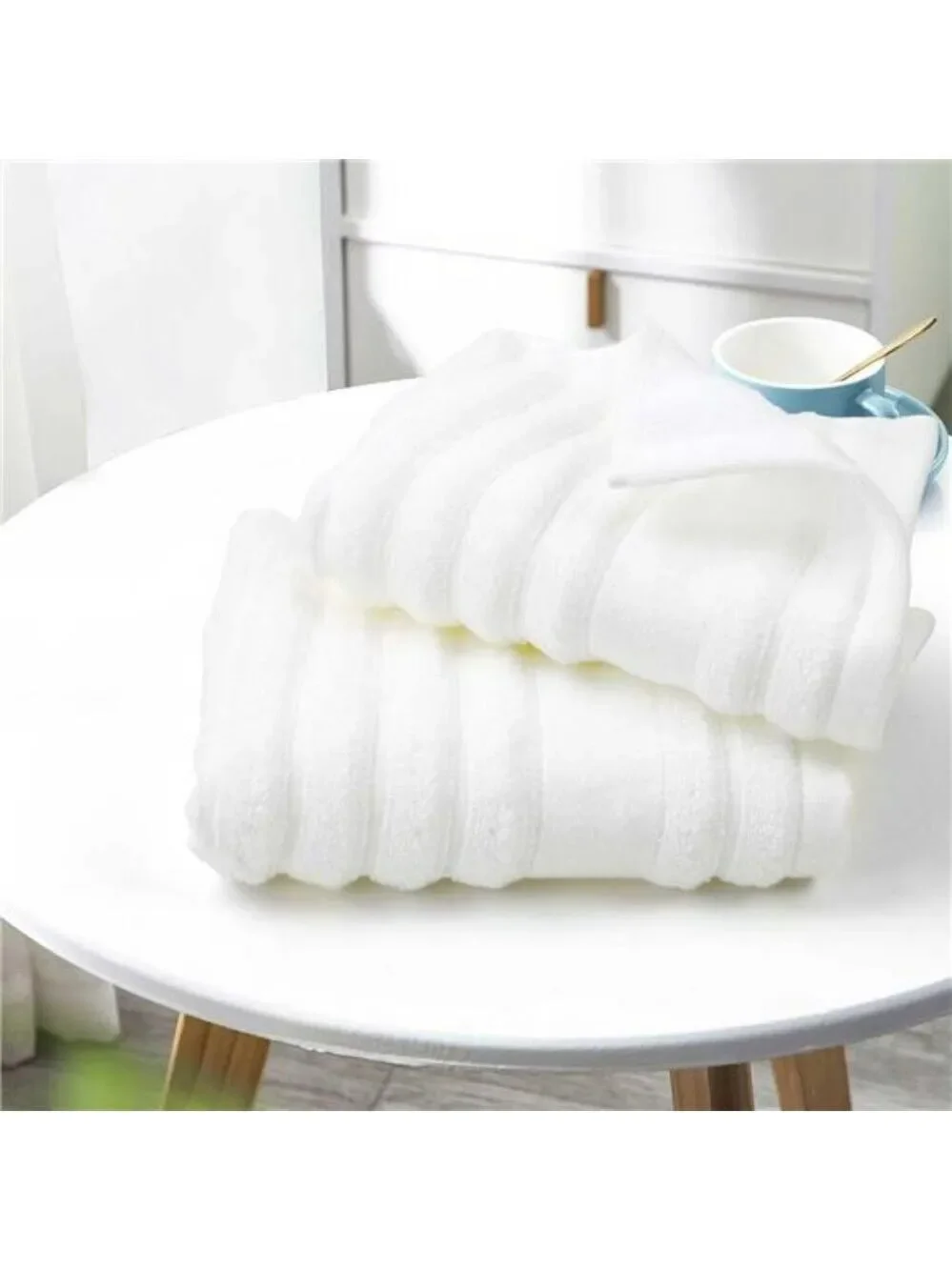 White Cotton Hand Towels Set 2 Pack Soft Absorbent Quick Dry Bathroom Spa Hotel